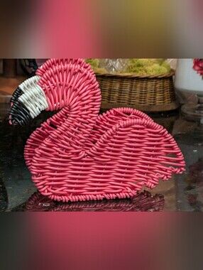 Ciroa "Hello Summer" Pink Flamingo Resin Wicker Napkin Holder